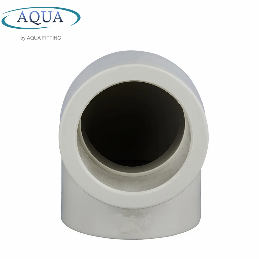 High Quality China Plastic Pipe Fittings Round UPVC 90 Degree Elbow Pn16