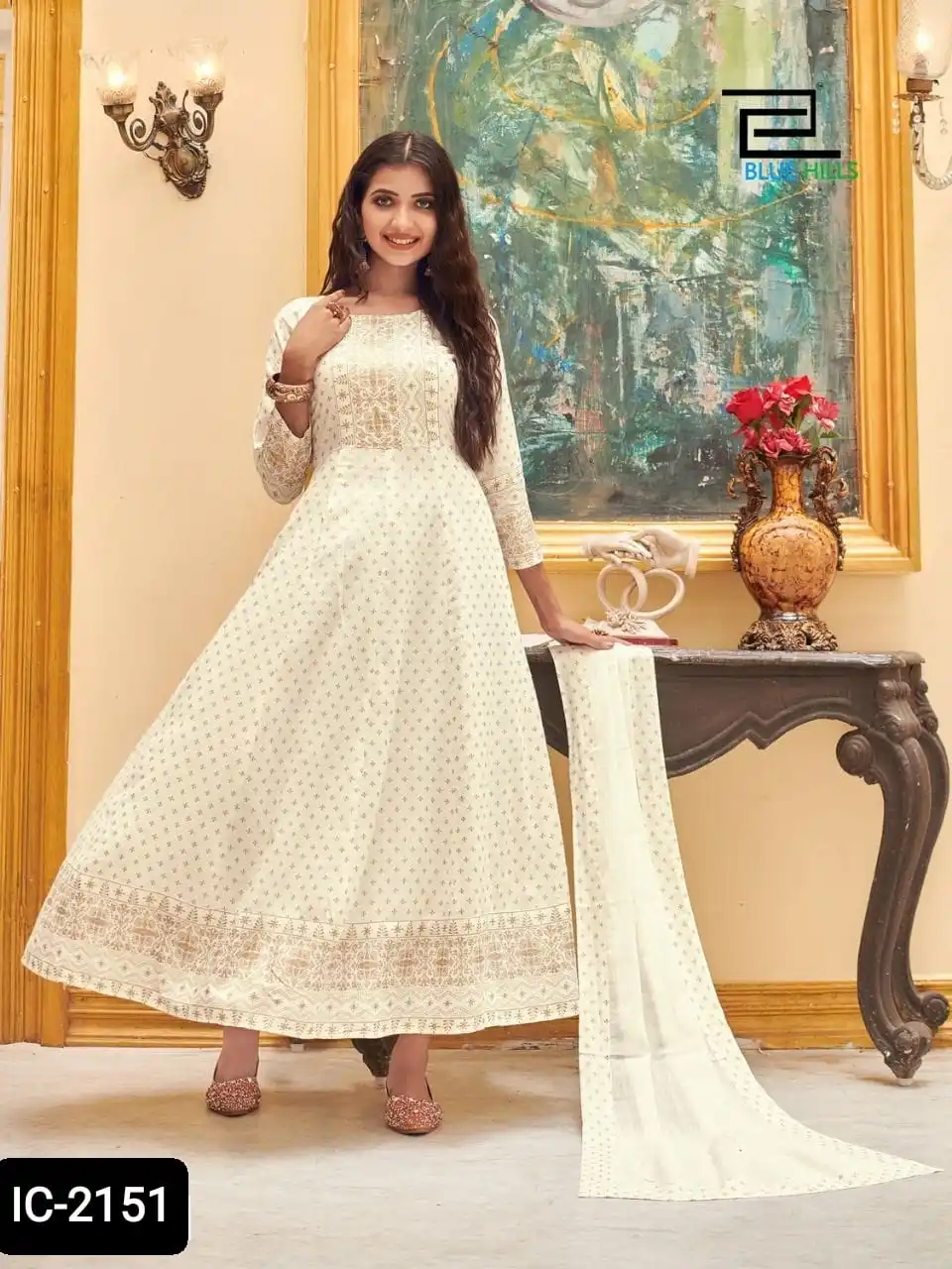 Indian and Pakistani Style Pure Rayon Kurtis with Dupatta for Women for Party Wear and Casual Wear Foil Printed Kurtis Dress