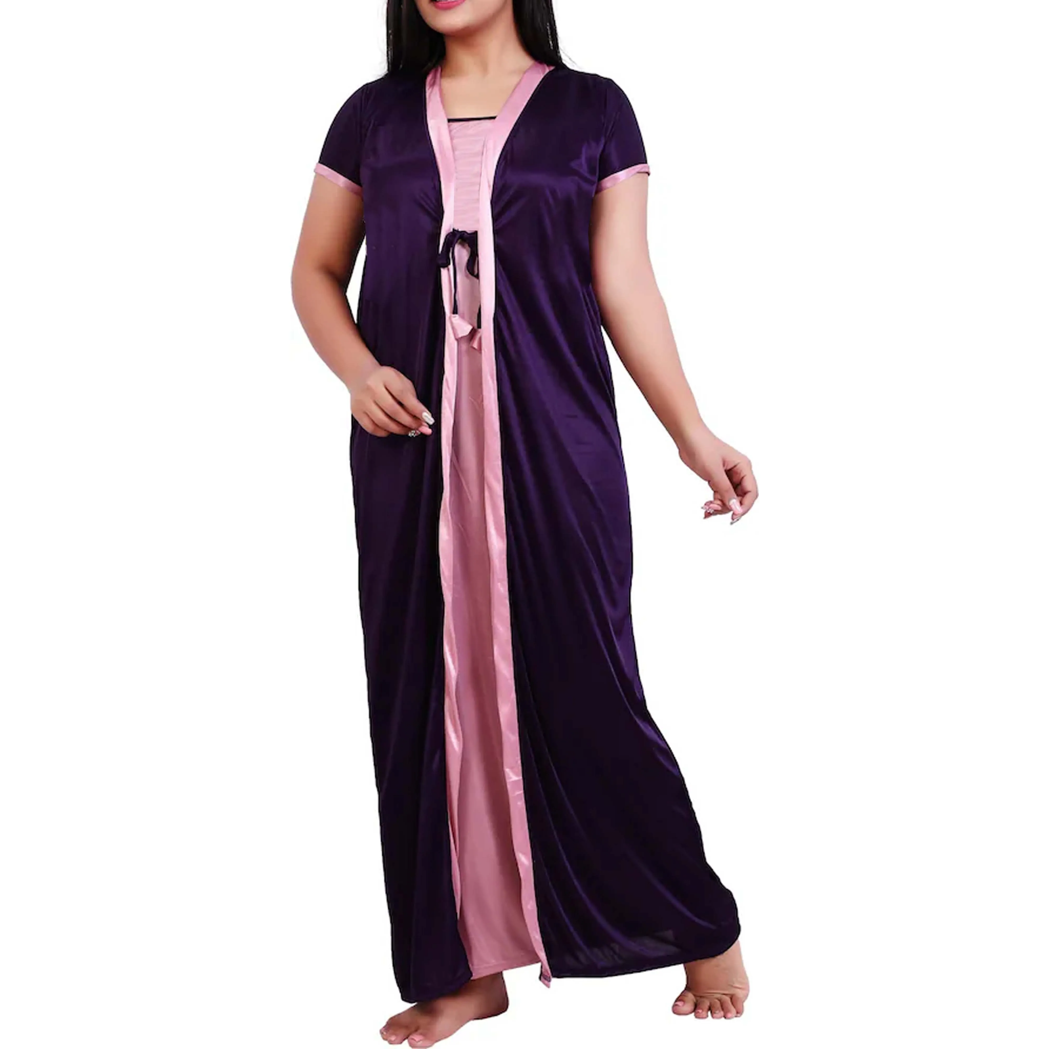 New Style Fashionable Sleep Wears Ladies Dresses Colorful Printed Female Night Plus Size Women Sleep Wears Nighty Dress For Girl