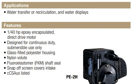 1/40 л.с. маленький гигантский насос погружной нейлоновый