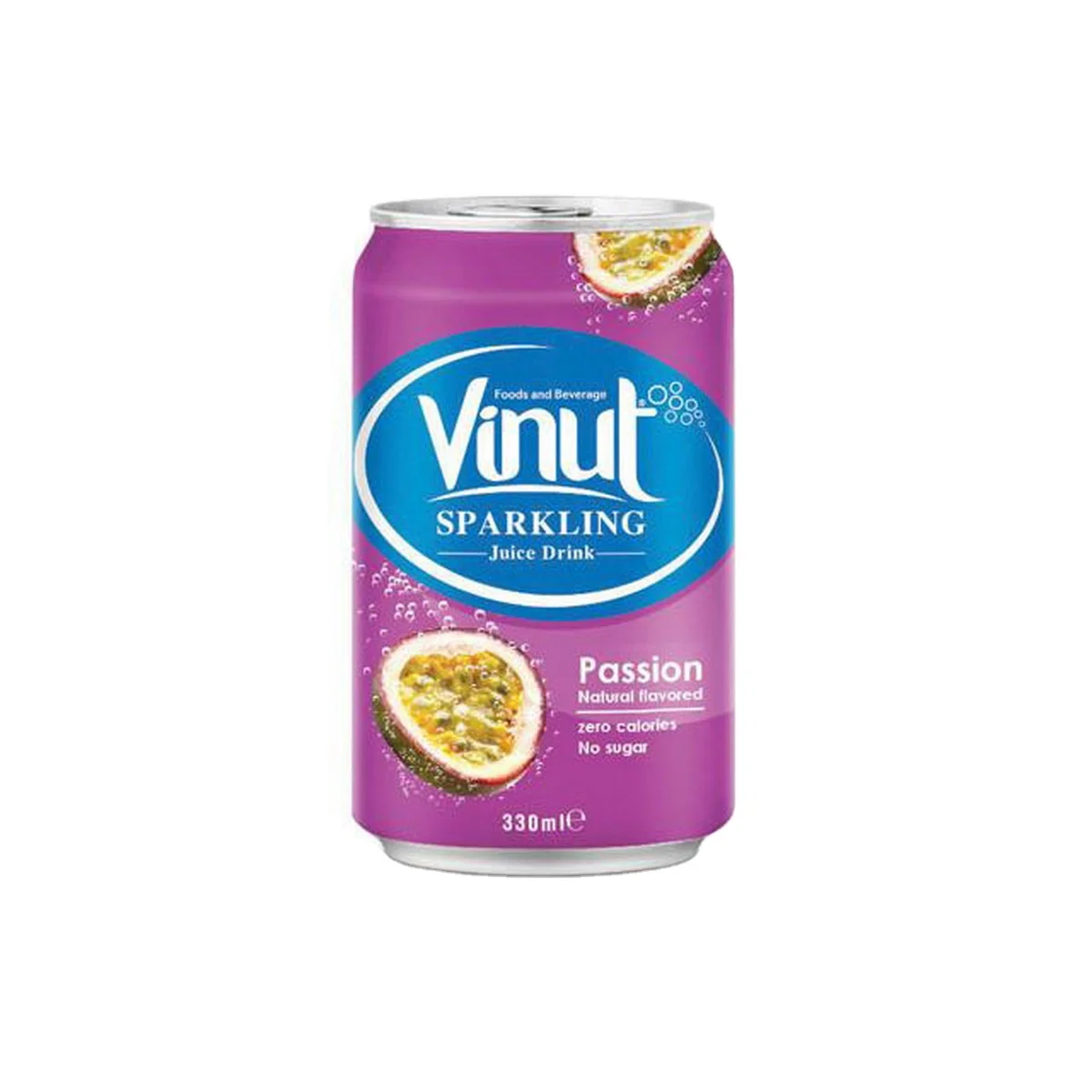 330ml VINUT Canned Sparkling water Passion Juice Drink hot product hot selling private label OEM BRC HALAL certificate
