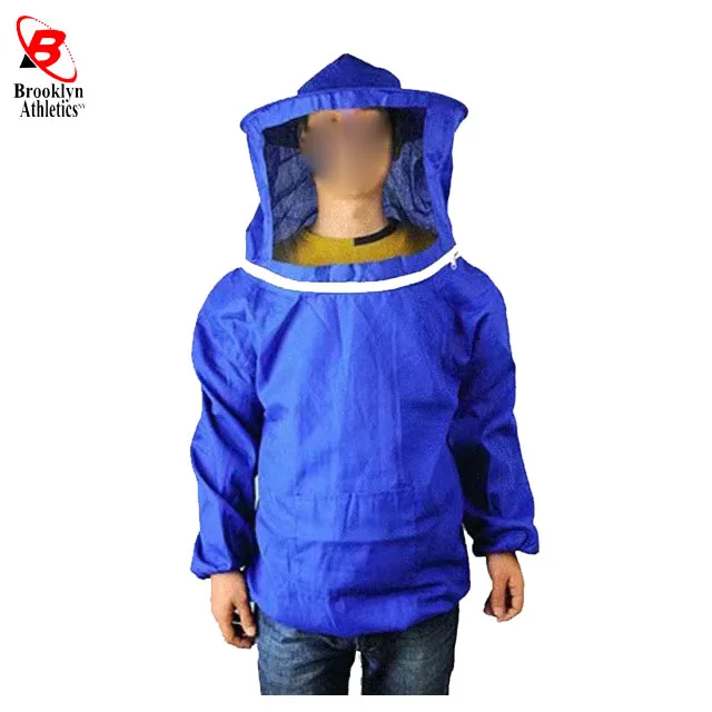 Hot Sale 100% Cotton Customized Bee Keeping Jackets with Veil Zipper Protective Coverall with Safety Features Ventilated Suit