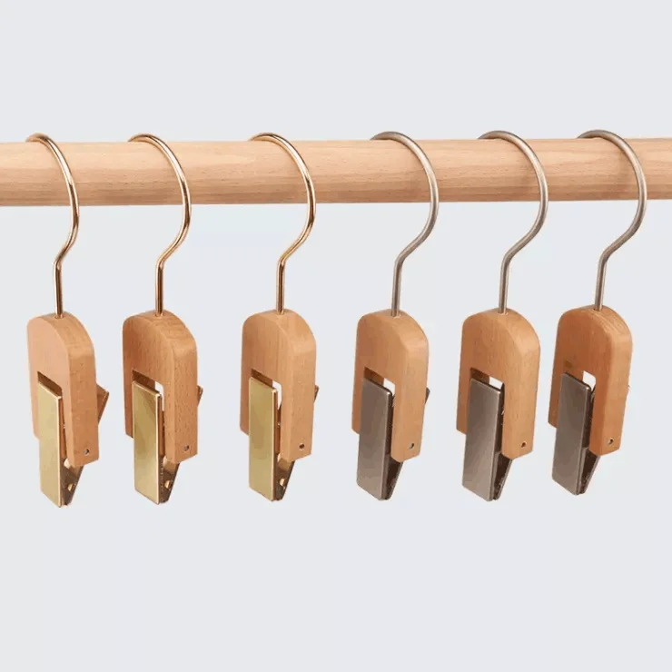 Boot Hangers 10 Pack Portable Gold Single Clip Shoe Sock Clips Clothespins Wholesale Beech Wood Luxury Carton Iron Natural Free