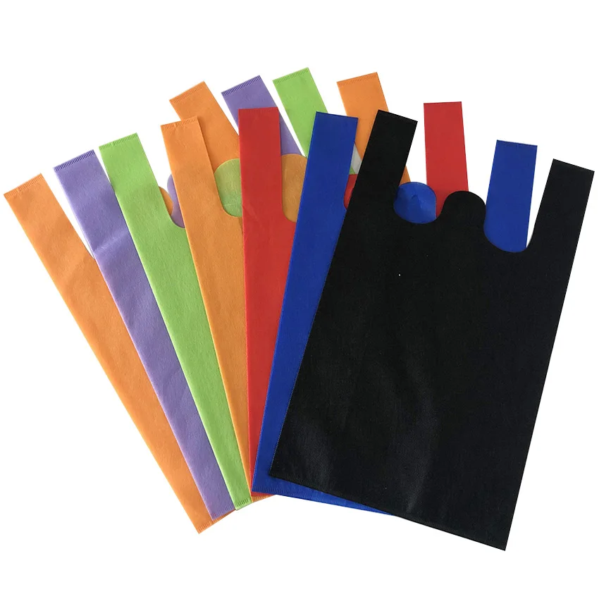 Factory Wholesale Customized Logo and Size Supermarket Shopping Non-Woven T-Shirt Bag Non Woven T Shirt Bags