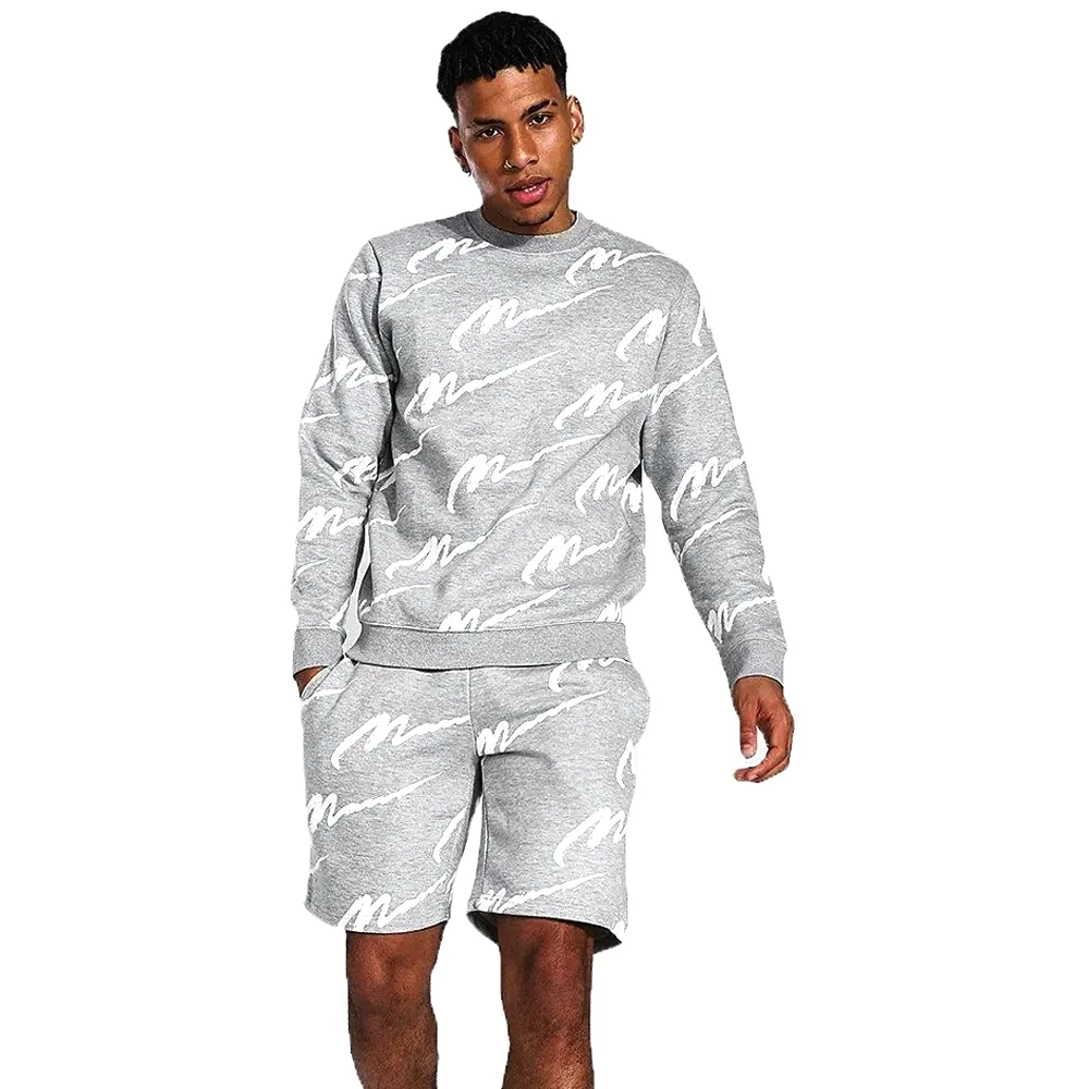 Custom Mens Summer shirt and short set Tracksuit 100% Cotton T Shirt And Mesh Shorts Set Men Wear T Shirt With Shorts Twin Sets