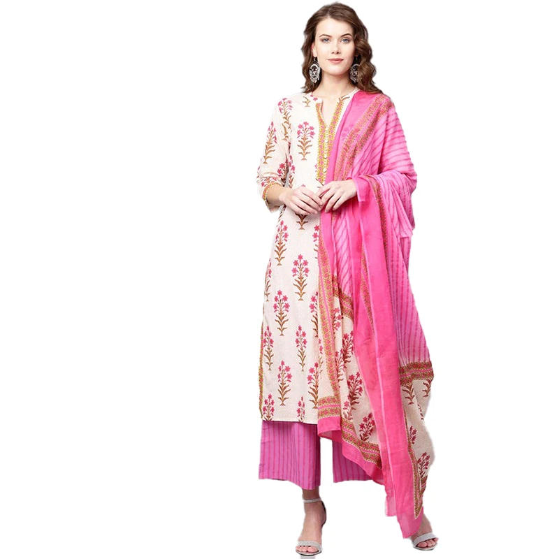 Cotton Material High Quality Salwar Kameez With Dupatta  Wholesale Women full Sleeves 3 pcs Suit