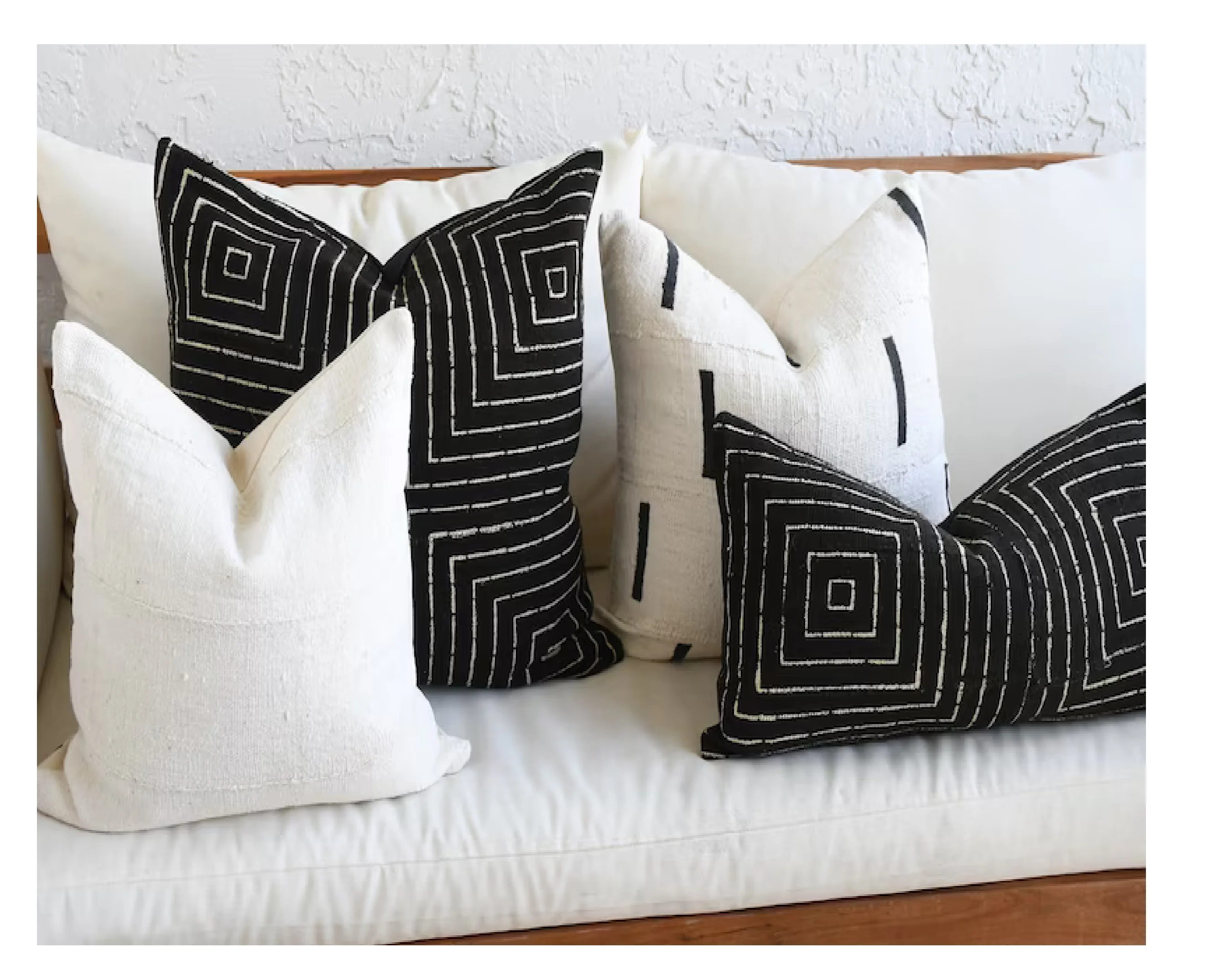 Hot Sell Wholesale Handmade 100% Soft Cotton African Mudcloth Hand Block Printed Sofa Couch Throw Bed Pillow Cushion Cover