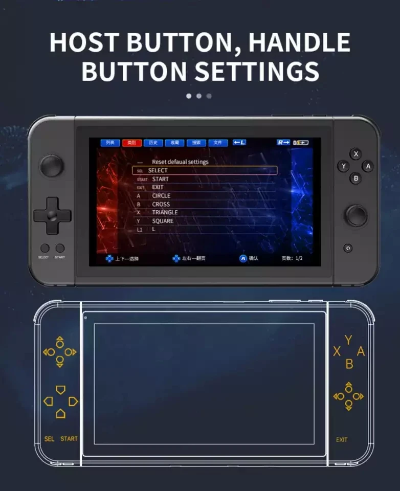 X70 7.0 Inch HD Screen Retro Handheld Game Console PS MD Video Games Consoles HD TV Out Gaming Player