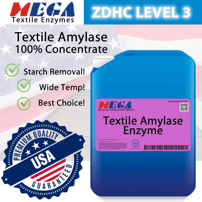 Enzyme Manufacture Deisizing Enzyme Top Quality Alpha Amylase for fabric desizing USA ZDHC LEVEL 3 CAS 9000-90-2