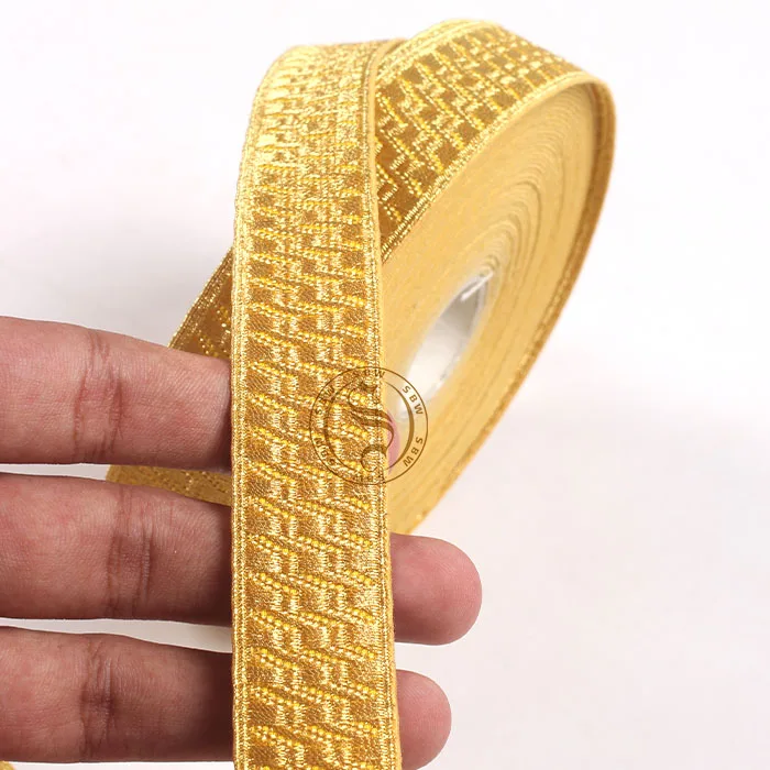 Traditional Bias and Stand Lace Tape for Midshipman Dress Uniforms Golden Braided Lace in Custom Style for Ceremonial Uniforms