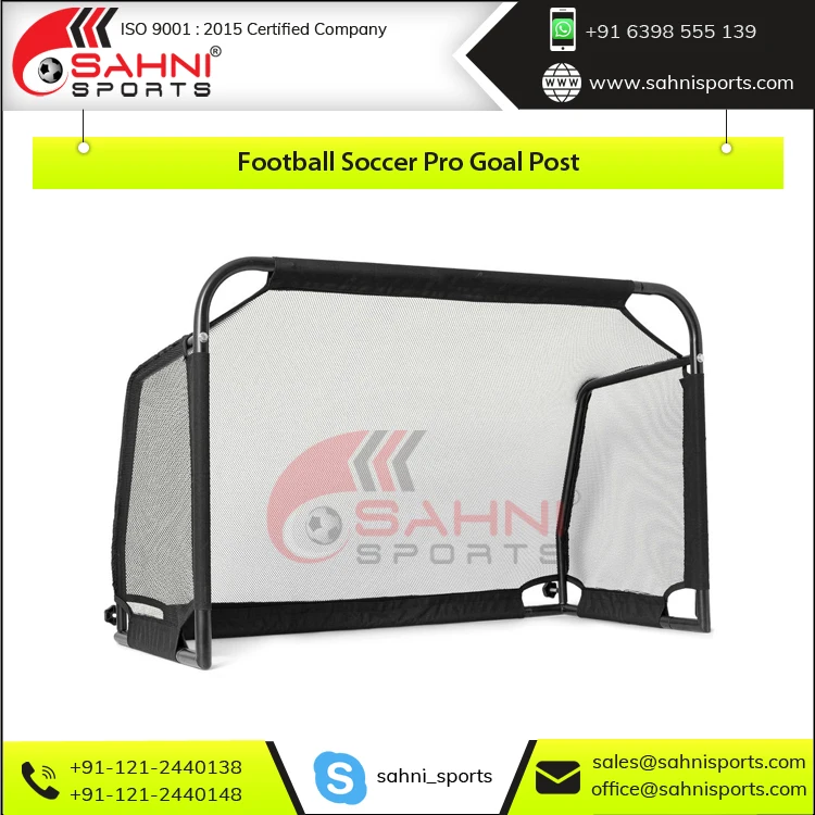 Leading Exporter of Heavy Duty Steel Construction and Strong Polyester Oxford Mesh Net Football Soccer Pro Goal Post