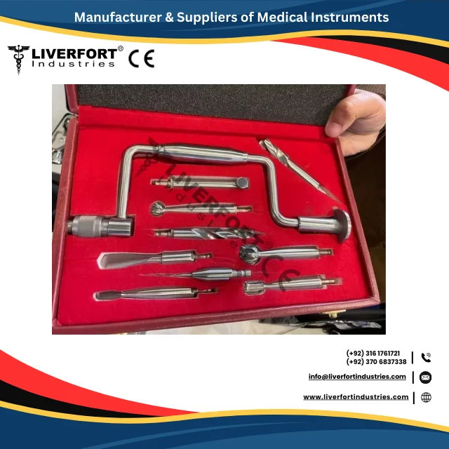 Neurosurgery Hudson brace Set Of 10 Pcs 3 Burr, 3 Drill 2 Perforator 1 Extension Surgical Instruments Drill Cranial Bone Surgery