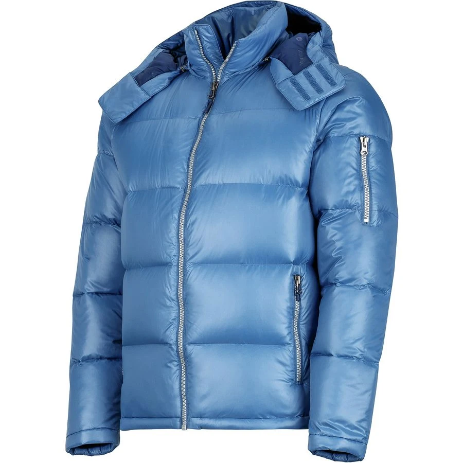 Wholesale Men Customized Windbreaker Padded Gosse Filling Puffer Jacket with Hoodie Top Quality Men Quilted  Puffer Jacket