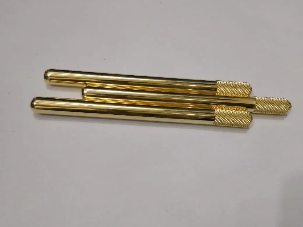 Gold plated Eyebrow use slim micro balding metal pen with custom logo