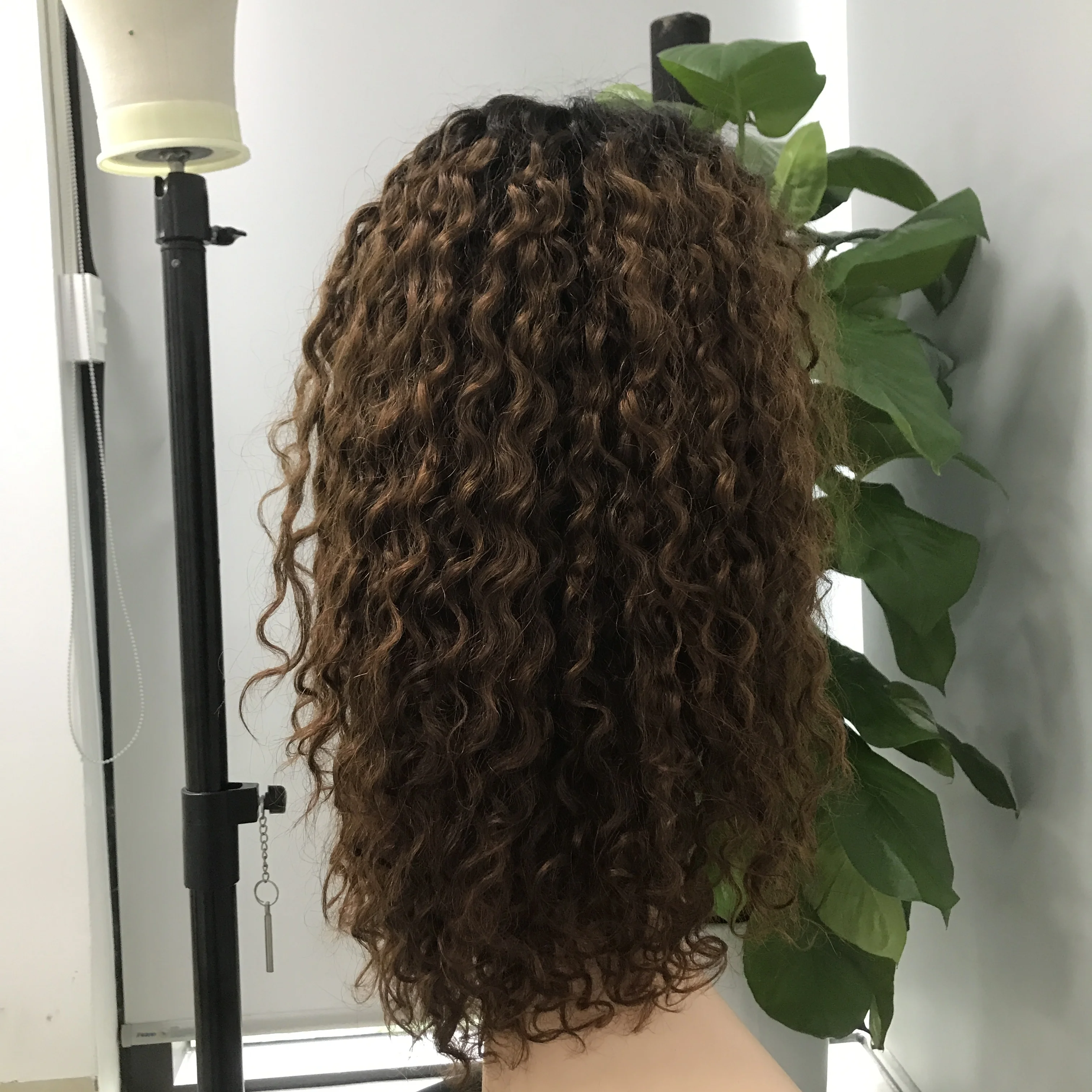 Cuticle Aligned Virgin Double Drawn Human Hair Burmese Curly Lace Front Wig Transparent Lace HD Lace Vietnamese Factory