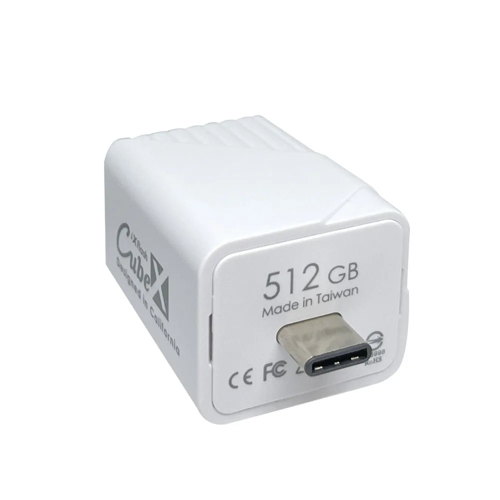PioData iXflash Cube 512 г устройство для хранения фотографий Apple MFi Сертифицированный USB Type-C с быстрой зарядкой для iPhone и iPad