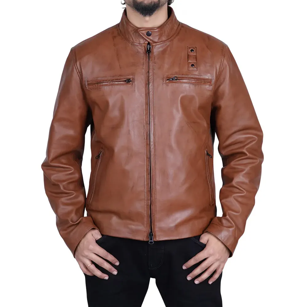 Plus Size Custom Made Men Leather Jacket Top Trending Wholesale Prices New Style Slim Fit Men Leather Jacket