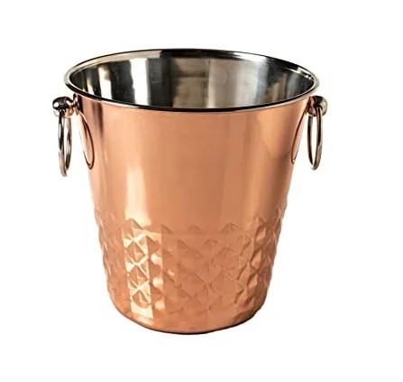 Metal Handicrafts Copper Bucket Balti for Serving Dishes Kitchenware & Tableware Brass Polished Finishing Round Shape For Drinks