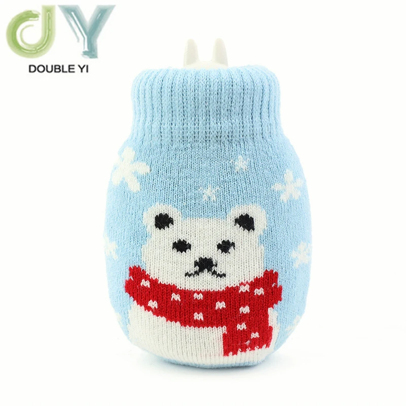 Custom Hot Water Bottle with Knit Cover 320ml Rubber Water Bags Hot and Cold Therapy Water Warmer