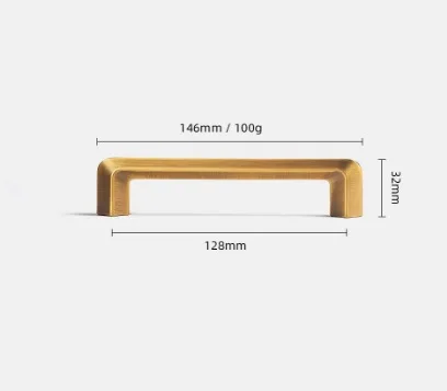 Brass Zinc Alloy Cabinet Handles - 5.04'( 128mm ) Hole Center Affordable Luxury Cabinet Pull Hardware for Bedroom & Kitchen