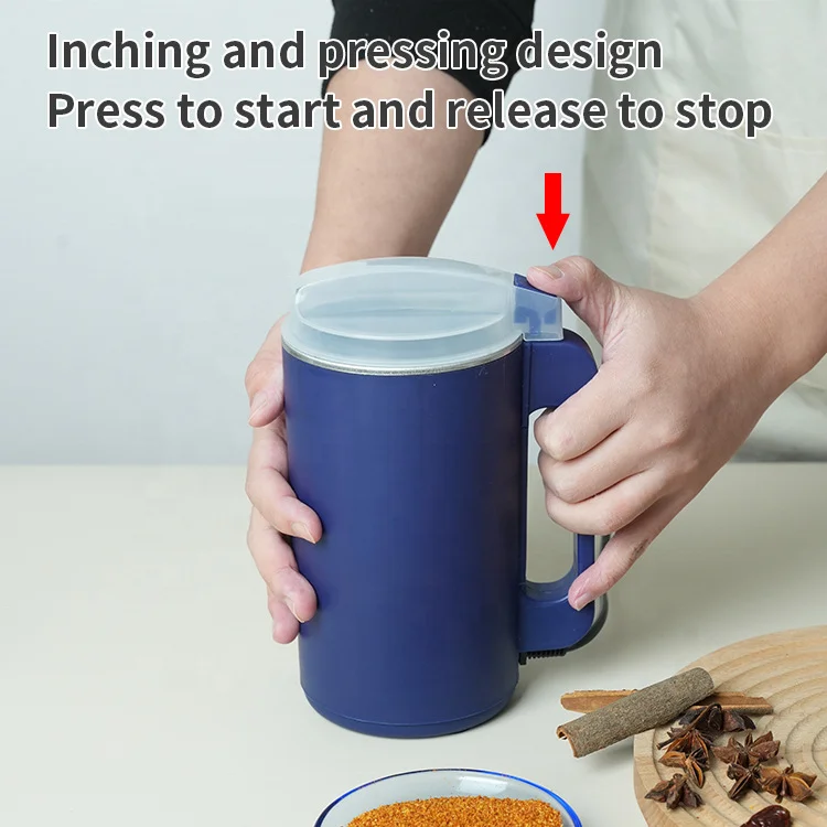 Portable coffee grinding mixer stainless steel electric  fully automatic grinder household medicinal herb kitchen spice grinder