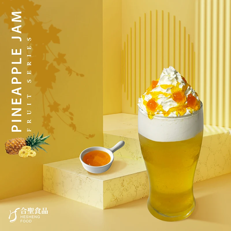 Taiwan Bubble Tea Syrup Pineapple Jam with pulp for Smoothie Drinks and Ice Products