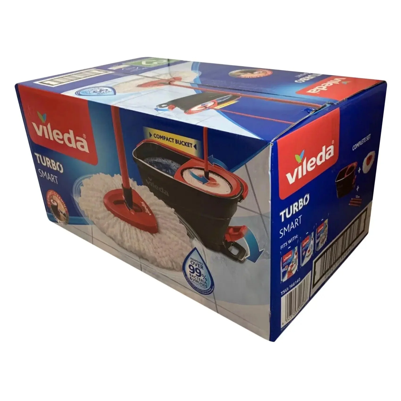 Wholesale Vileda Turbo Microfibre Spin Mop Bucket Set with Extra 3-in-1 Head Easy Operation Magic Handle-1x Mop Cleaning Floors