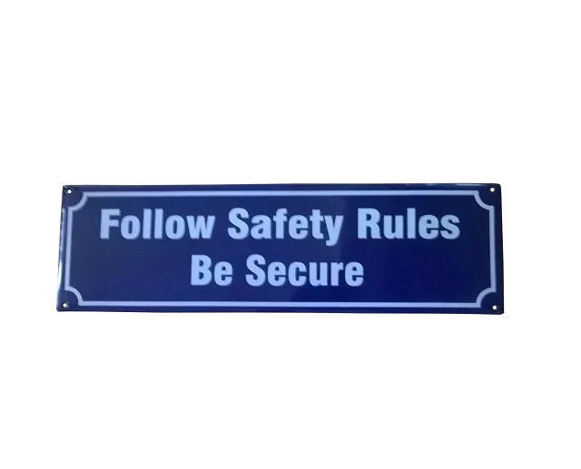 FOLLOW SAFETY RULES BE SECURE CAST IRON WALL SIGN Cast Iron Wall Mounted Panels For Outdoor Use