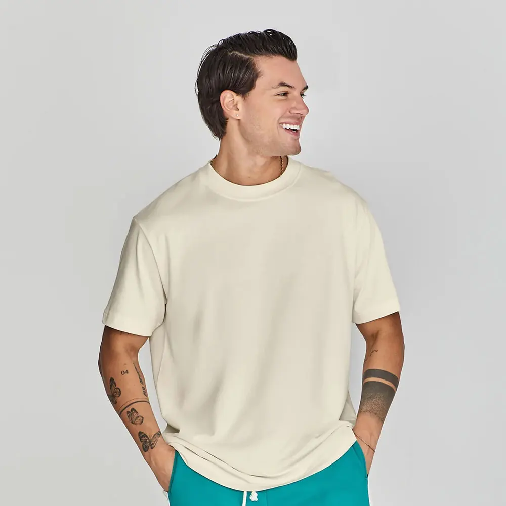 Custom Wholesale Drop Shoulder Heavyweight T shirt Luxury Blank Heavy Cotton Custom Streetwear Oversized T Shirt