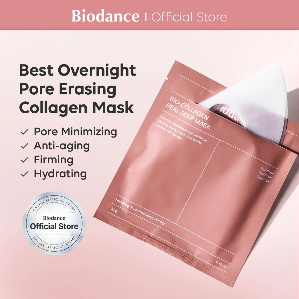 Korean Original Over Night Skincare Sleep Ampoule Face Sheet BIODANCE Bio-Collagen Real Deep Mask  4AE