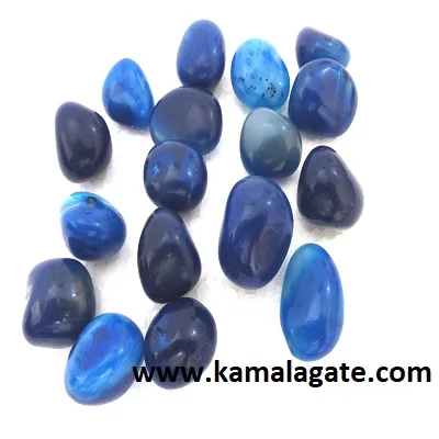 Blue Onyx Unshaped Tumble Stone Semi-Precious Gemstone Polished Tumble for Home & Garden Decoration and Crafts