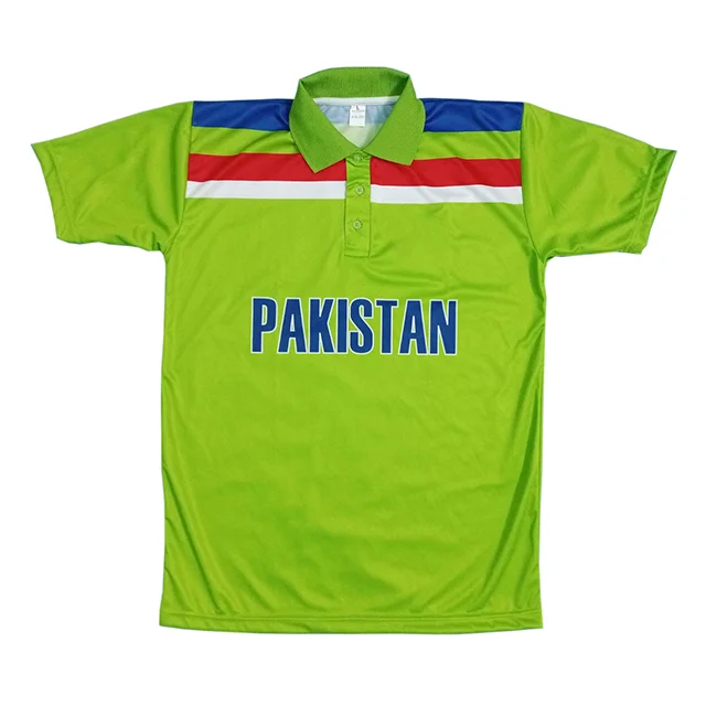 Customized High Quality Sublimation Cricket Shirt Sportswear 100% Polyester with customized Designs 1992  Pakistan cricket shirt