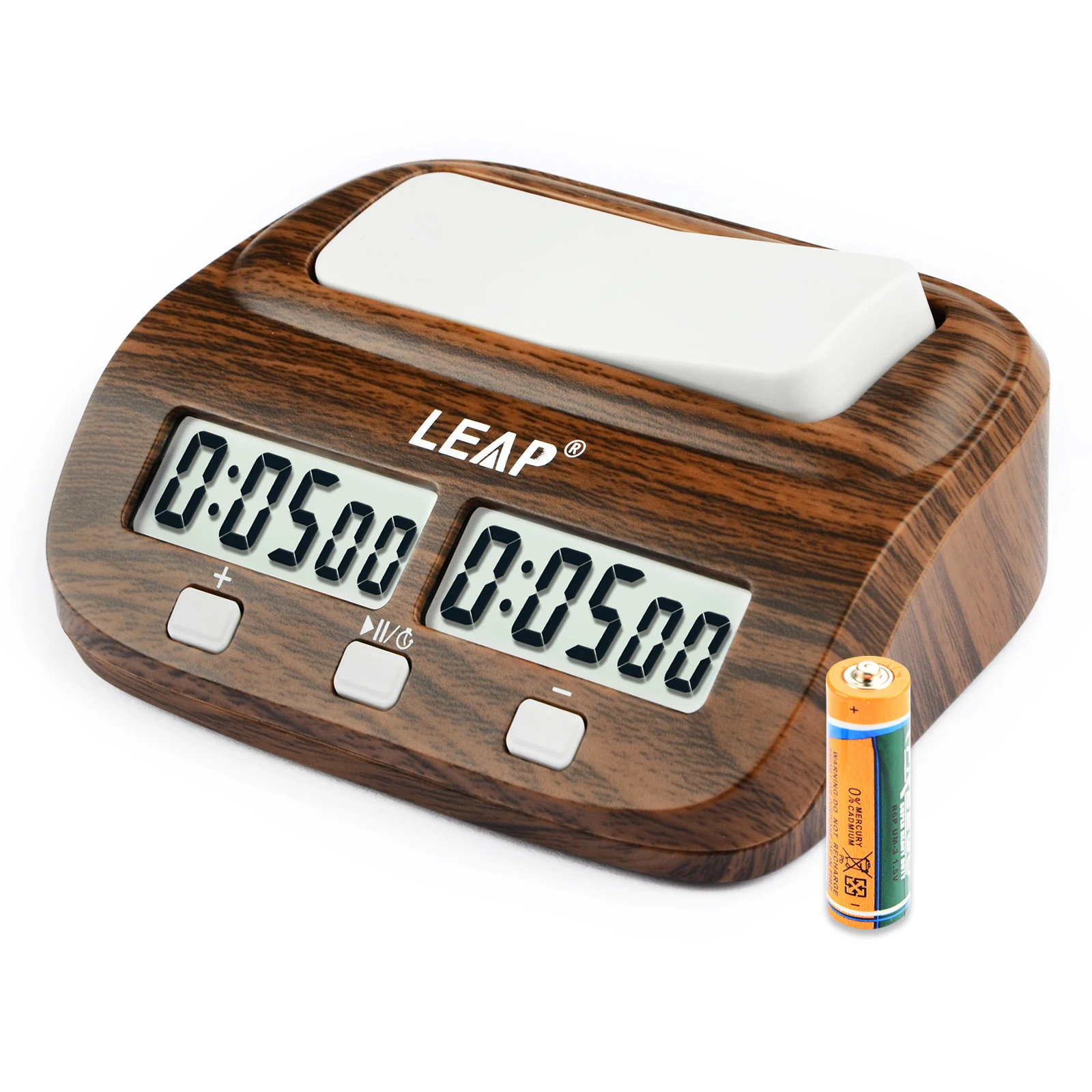 LEAP Wooden Like Color Easy Chess Clock Digital Chess Timer  for Board Games Timer with Alarm Function Black (Official Store)