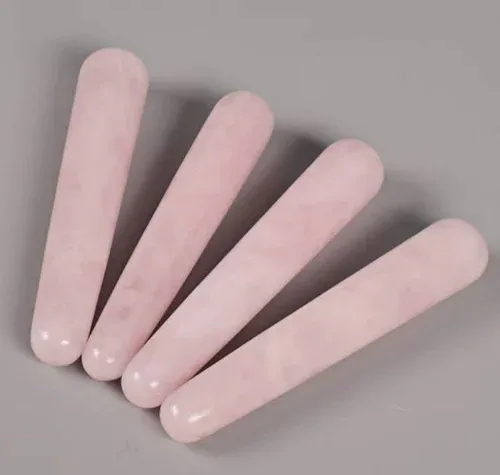 Массажная палочка из драгоценного камня с розовым кварцем