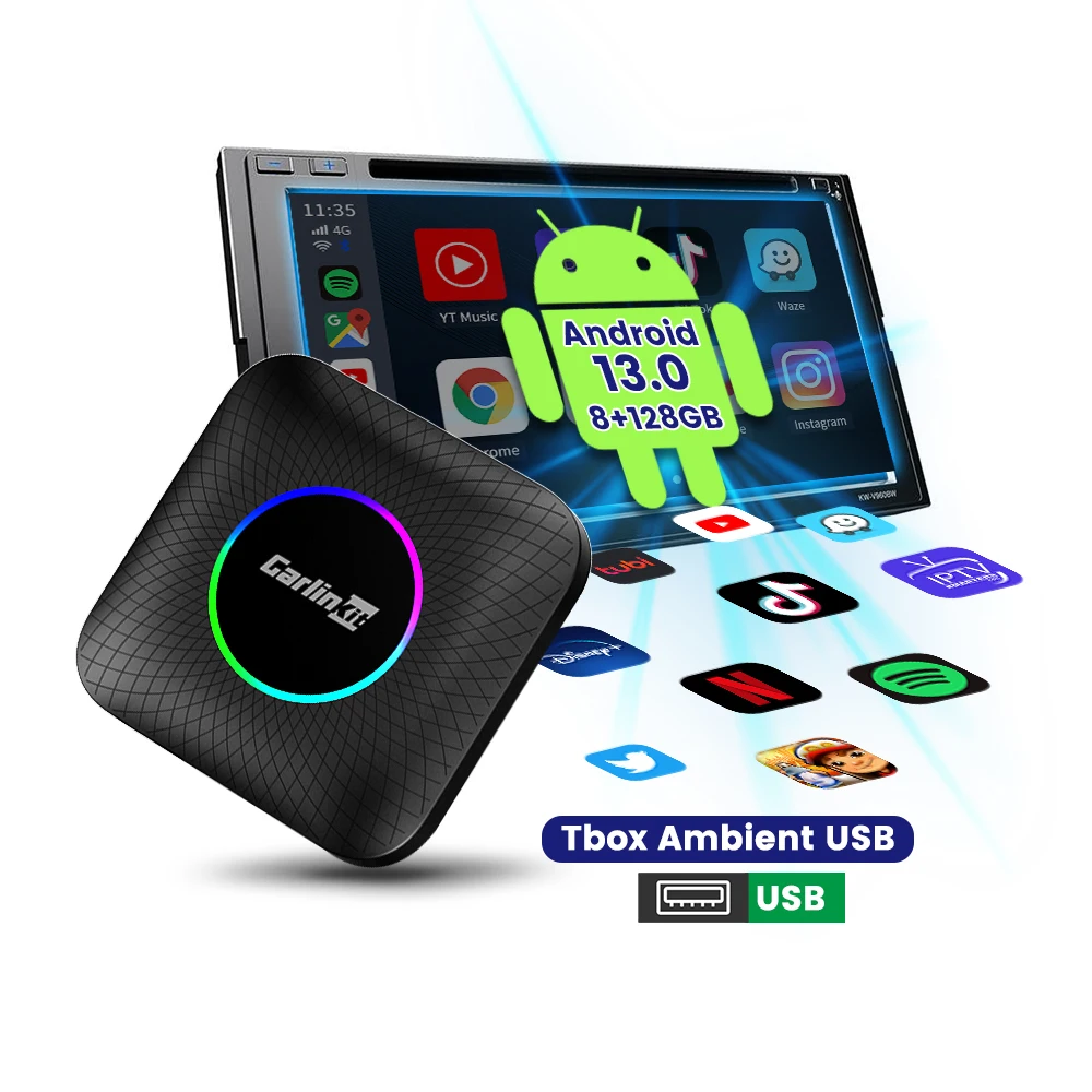 OEM Carlinkit беспроводной автомобильный черный ящик для android 8 г + 128