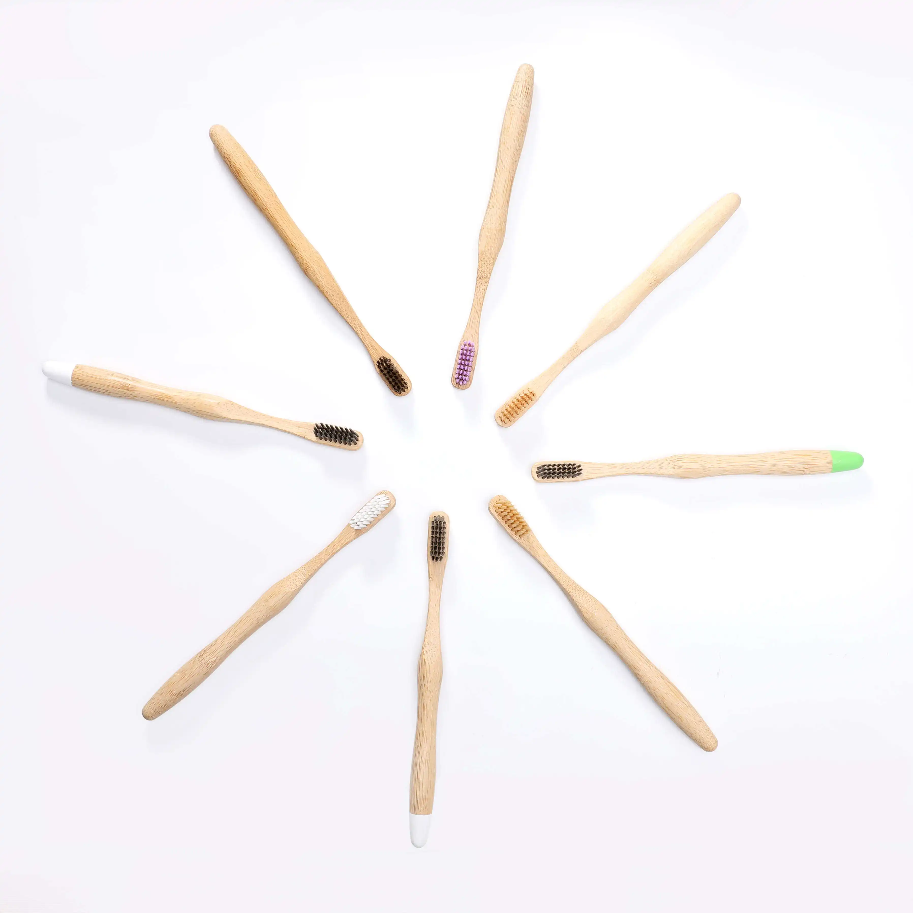 Wholesale Custom Logo Biodegradable Recyclable Natural Wood Toothbrushes Adult Kids Children Soft Bristle Bamboo Toothbrush