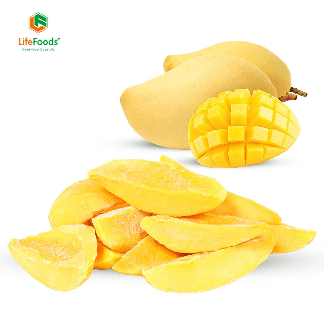 Storage shelf origin package support price life weight fruit supplier IQF Half Cut Mango Lifefoods from Vietnam