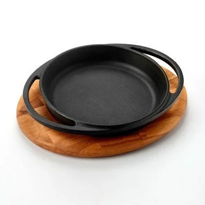Sizzler Plate Cafe Pizza Cookware Serverware Sizzling Plate and Pan Prime Quality Cast Iron Black Food Sizzler Plate