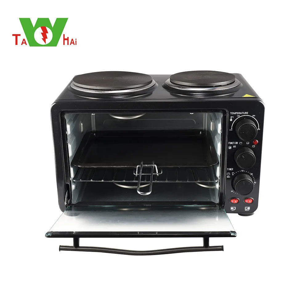portable table benchtop home baking oven stove electric toaster oven with hot plate