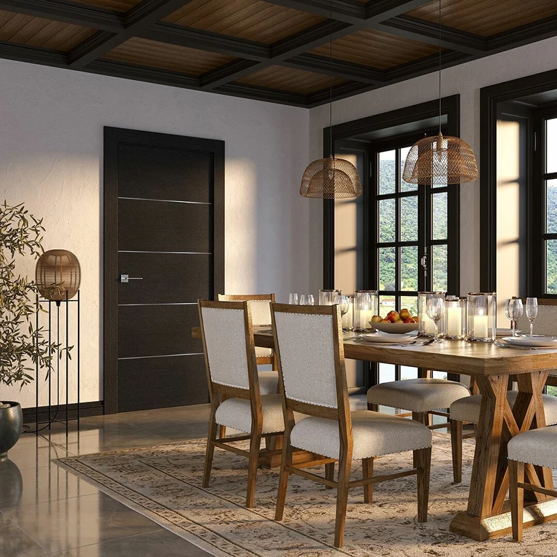Modern Design High Quality Frames and Hardware Wood Exterior Doors PVC Bathroom Door with Glass MDF Door