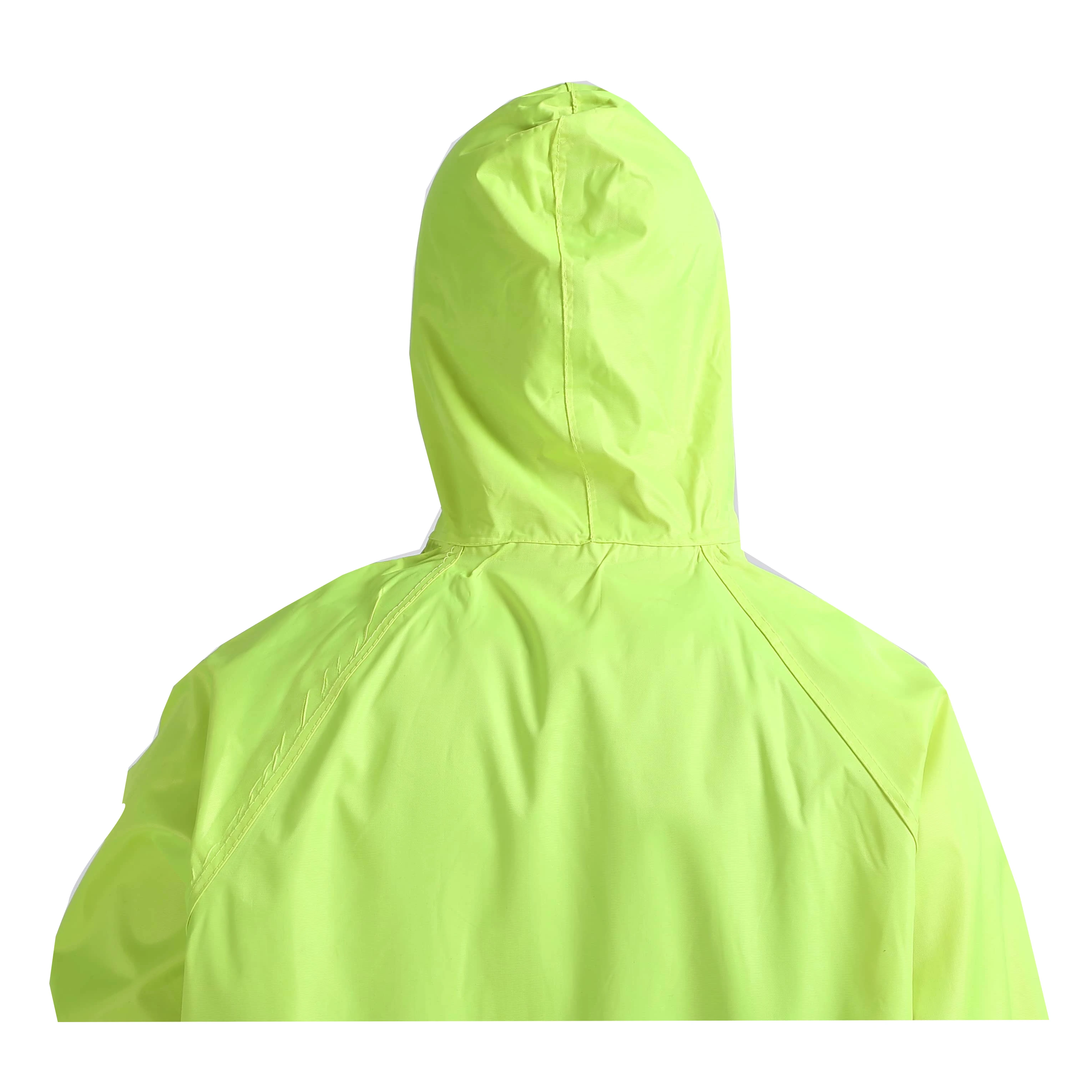 SLF-FL02 China hot selling Fluo Oxford water proof breathable pvc hiking fishing camp tour climbing rain wear raincoat suit