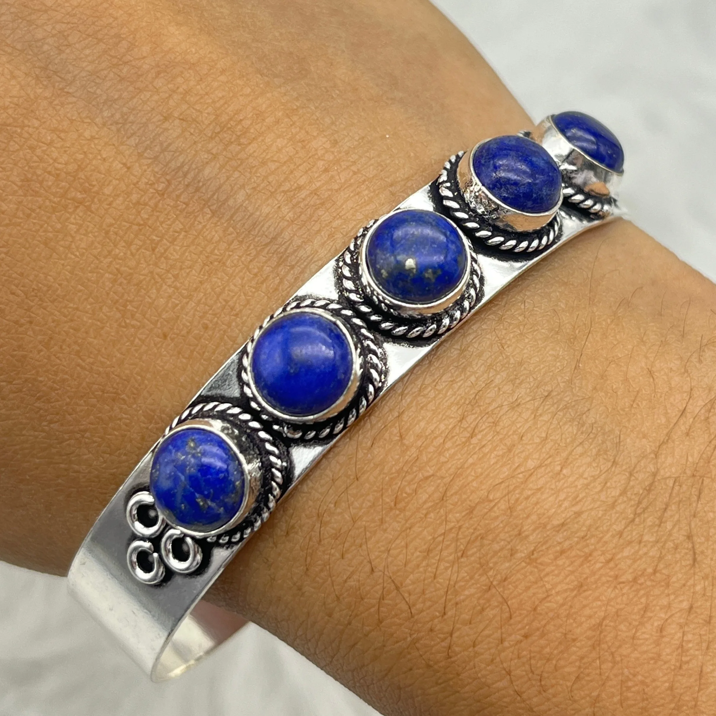 Lapis Lazuli Cuff Bracelet in silver 925 Handmade Cuff  Silver Bracelet silver handmade jewellery