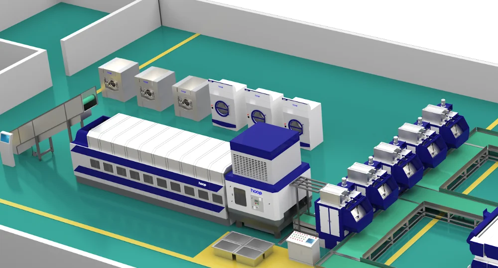 Tunnel washer washing machine continued washer extractor energy saving tunnel washer