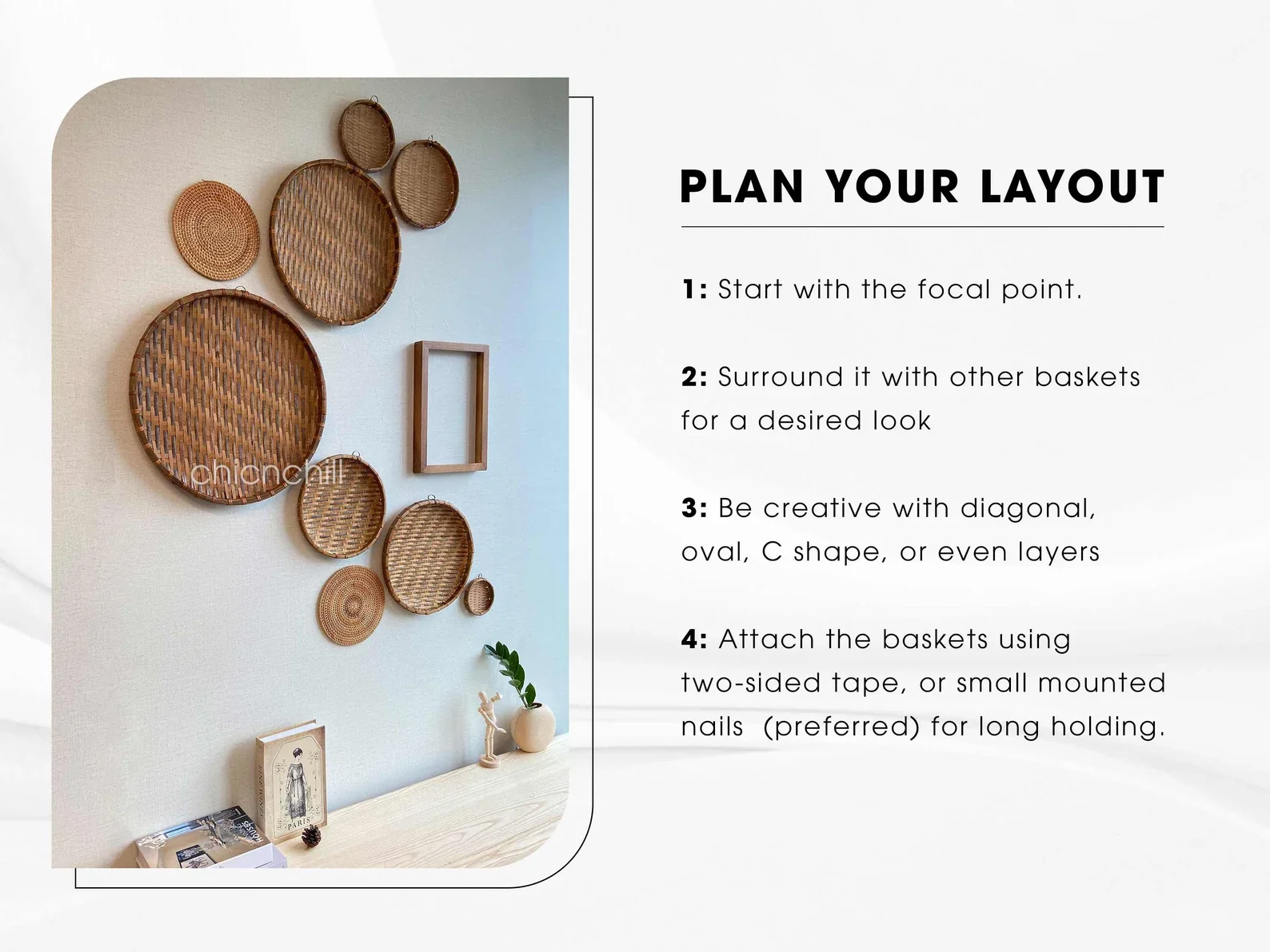 Wholesales Top Choi Amazon 2022 Boho Wall Basket Set Perfect for trendy home decor all natural made in Vietnam