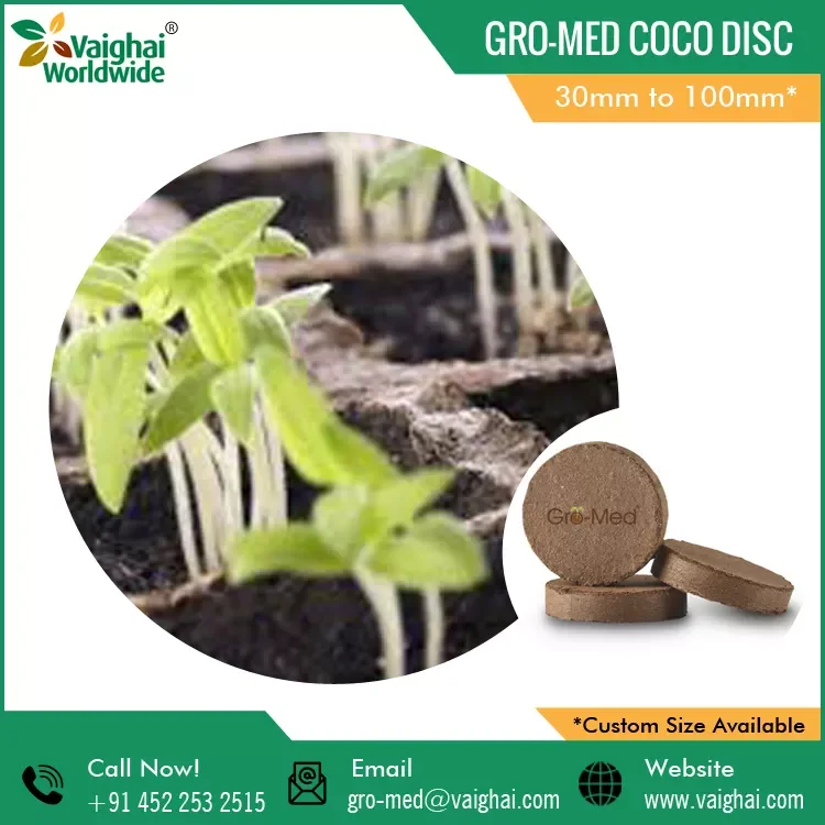 Coconut Coir Peat | Gro-Med Premium Quality Coco Peat Pellets Best Market Price for Your Seed Germination.