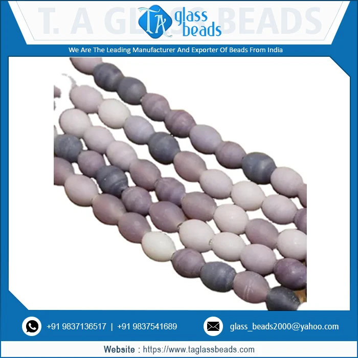 New Rainbow Beads Factory Direct Sale Glass Beads at Market Price Strings Garnet Matte Finish Oval Glass Beads 10x8mm - Grey Loo