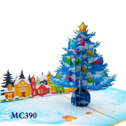 Noel Tree 3D Pop Up Card Laser Cut Best Price Custom Design Handicraft Paper Crafts From Vietnam Gifts & Crafts Top Trending