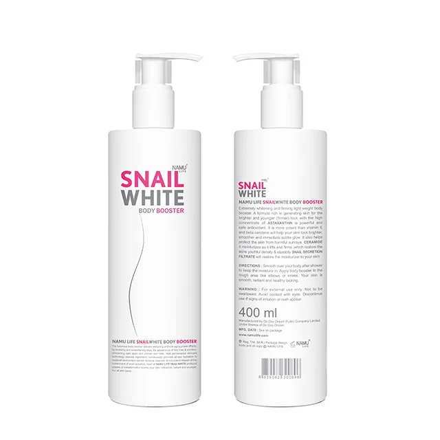 Snail White Body Booster 400ml. Skin Care Whitening and Moisturizing Repair Brightening Product of Thailand