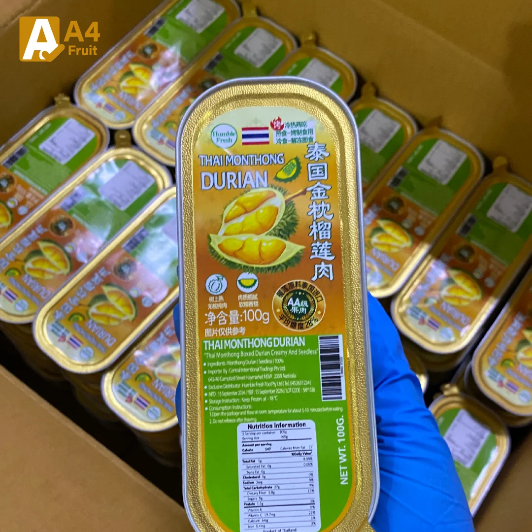 Premium Grade Monthong Durian - Available fresh and frozen, delivering rich taste and top-tier quality from Thailand.