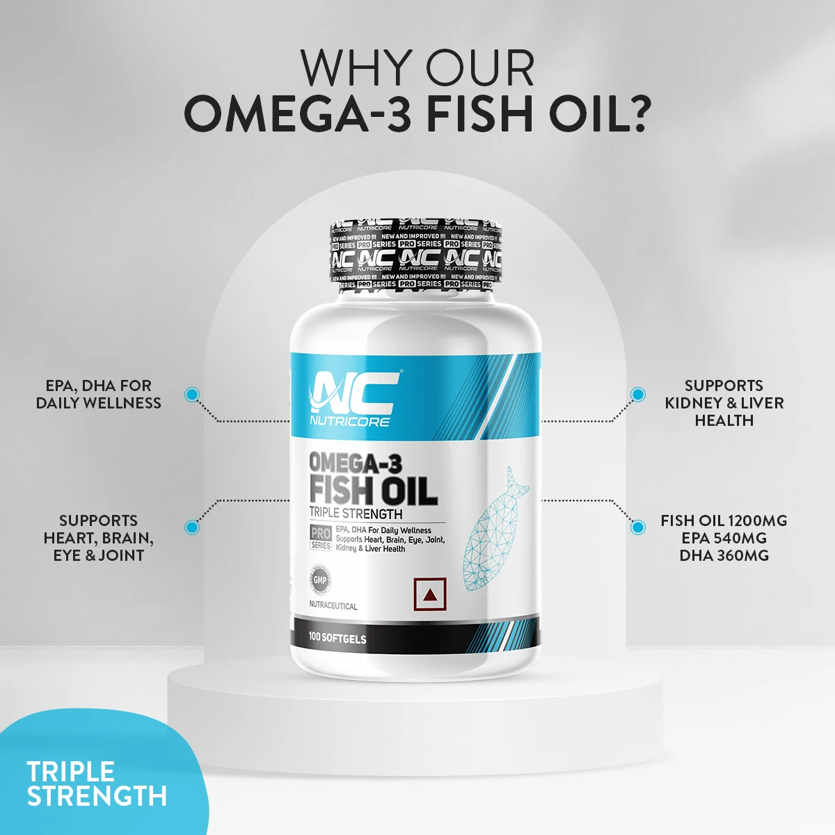 Hot Selling Best Quality Fish Oil Omega 3 Triple Strength EPA DHA Health Supplement Softgel Manufacturer